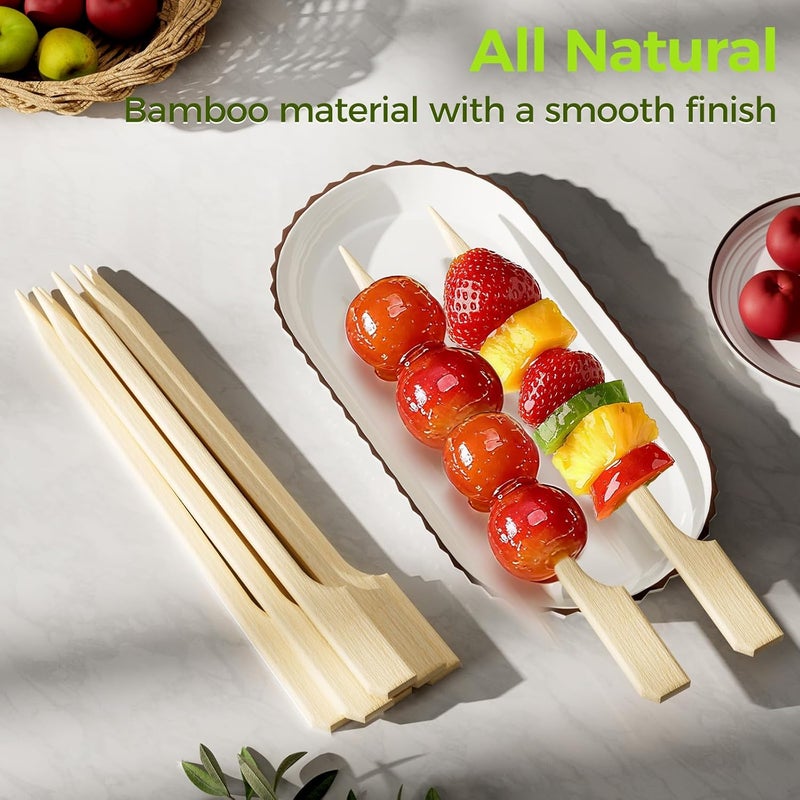 BWCXR 200PCS Flat Bamboo Skewers 6 Inch – Appetizer and BBQ Picks for Grilling, Cocktail Garnish, Fruit, Meat, Cheese, Snacks, Kabob Sticks for Party and Catering - Image 5